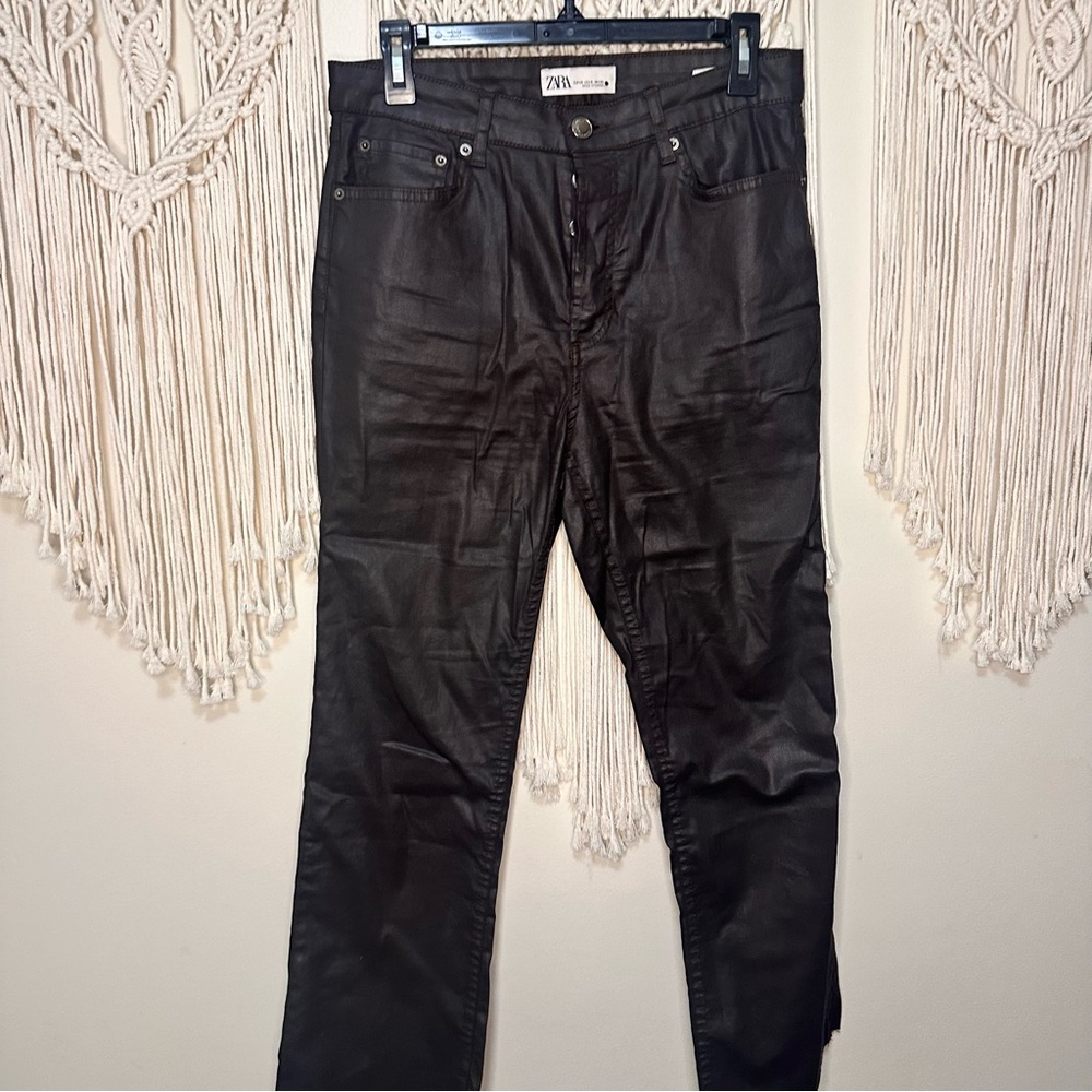 Zara Faux Lather Brown pants
